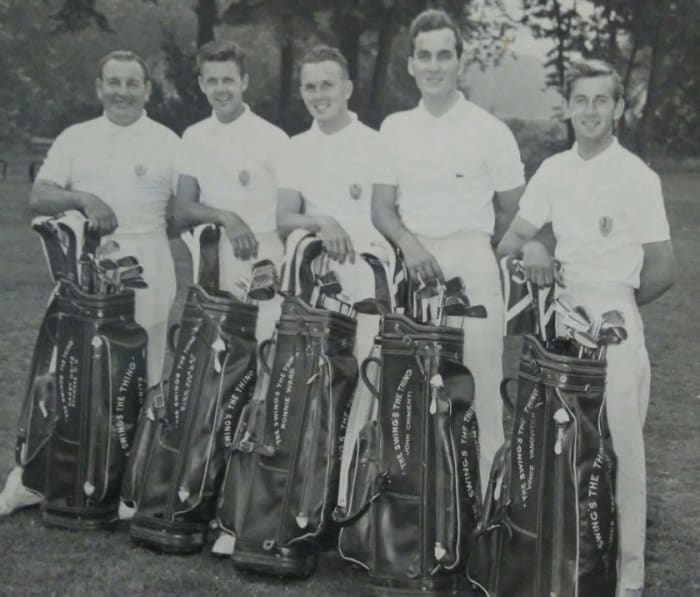 Vince Yanovitch, far right, with "The Swing's the Thing" crew at Shawnee Inn and Golf Resort.